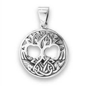 Celtic Tree of Life Necklace Solid 925 Sterling Silver Norse Yggdrasil Pendant