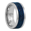 Blue Celtic Spinner Ring Mens Womens Stainless Steel Wedding Band