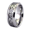 Celtic Dragon Ring Black Carbon Fiber Tungsten Wedding Band 2