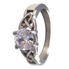 Celtic Knot April Birthstone Ring With Lab-Created Diamond CZ Stone