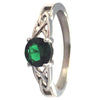Celtic Knot May Birthstone Ring Emerald Green CZ Stone 2