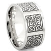 Celtic Knotwork Ring Silver Stainless Steel Norse Viking Wedding Band 10mm Right View