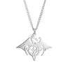 Celtic Trinity Dragon Necklace Stainless Steel Triquetra Draco Pendant