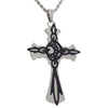 Cross Necklace Crescent Moon Stainless Steel Pendant 2