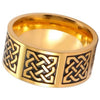 Gold Celtic Ring Stainless Steel Norse Knotwork Viking Wedding Band Bottom View
