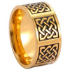 Gold Celtic Ring Stainless Steel Norse Knotwork Viking Wedding Band Right View