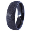 Hypoallergenic Black Stainless Steel Ring with Textured Glitter Finish