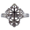 Shiny Silver Women's Stainless Steel Cross Ring