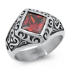 Large Renaissance Ring Stainless Steel Medieval LARP Cosplay Band Right View