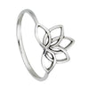 Lotus Flower Ring Womens 925 Sterling Silver Garden Water Lily Boho Band Right View