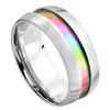 Rainbow Stainless Steel Wedding Bands