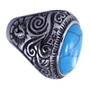 Men's  Southwestern Turquoise Stainless Steel Ring