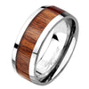 Men's Titanium Ring with Hawaiian Koa Wood Inlay