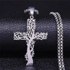 Nature Cross Necklace Stainless Steel Tree Crucifix Pendant