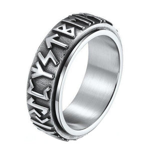 Norse Rune Ring Stainless Steel Druid Viking Stress Reliever Band