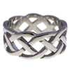 Silver Open Weave Celtic Knot Stainless Steel Wedding Band
