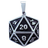Stainless Steel D20 Pendant 20 Sided Dice Necklace