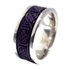 Two-Tone Deep Purple Celtic Knot Stainless Steel Spinner Ring