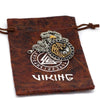 Viking Fenrir Necklace Gold Stainless Steel Norse Rune Wolf Pendant With Gift Pouch