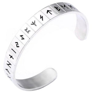 Viking Rune Cuff Bracelet Stainless Steel Norse Celtic Wristband