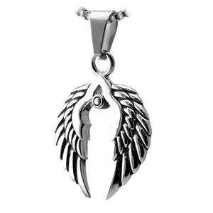 Women's Nordic Viking Valkyrie Wings Necklace Stainless Steel Pendant