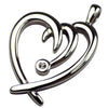 Womens Open Heart Necklace Stainless Steel Hart Love Pendant