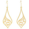 Art Deco Earrings Gold PVD Stainless Steel 1920s Style Hook Dangle Drops