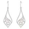 Art Deco Earrings Silver Stainless Steel 1920s Style Filigree Hook Dangle Drops