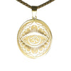 Aum Flower Necklace Gold PVD Plate Stainless Steel Yoga Buddhist Om Pendant