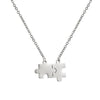 Autism Awareness Necklace Stainless Steel Jigsaw Puzzle Piece Pendant Back