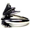 Baby Dragon Ring Silver Stainless Steel Unisex Draco Fantasy Band Cosplay LARP Side