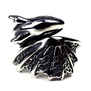 Baby Dragon Ring Silver Stainless Steel Unisex Draco Fantasy Band Cosplay LARP