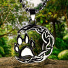 Bear Claw Necklace Silver Stainless Steel Celtic Viking Moon Pendant