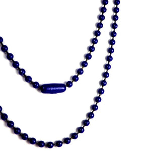 Blue Ball Chain Necklace Surgical Stainless Steel 2.5mm Wide