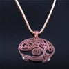 Bohemian Tree of Life Necklace Rose Gold PVD Surgical Stainless Steel Amulet Side