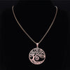 Bohemian Tree of Life Necklace Rose Gold PVD Surgical Stainless Steel Amulet