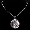 Celtic Dragon Yin Yang Necklace Black Silver Stainless Steel Amulet Pendant