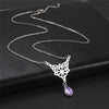 Celtic Star Necklace Silver Stainless Steel Purple Crystal Trinity Knot Pendant Black