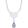 Celtic Star Necklace Silver Stainless Steel Purple Crystal Trinity Knot Pendant