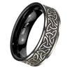 Celtic Trinity Knot Ring Black Silver Stainless Steel Genderless Triquetra Band Right