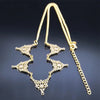 Celtic Trinity Star Collar Necklace Gold PVD Plate Surgical Stainless Steel Black Far
