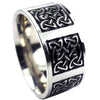 Celtic Wedding Band Black Silver Stainless Steel Norse Knot Viking Ring Right