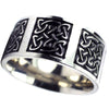 Celtic Wedding Band Black Silver Stainless Steel Norse Knot Viking Ring Top