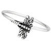 Dragonfly Ring Solid 925 Sterling Silver Garden Insect Bohemian Band Bottom