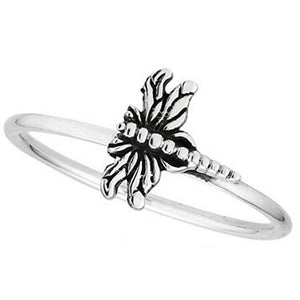 Dragonfly Ring Solid 925 Sterling Silver Garden Insect Bohemian Band
