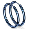 Electric Blue Hoop Earrings Hypoallergenic Stainless Steel Huggies Right