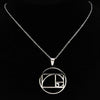 Fibonacci Spiral Necklace Silver Stainless Steel Sacred Geometry Pendant Chain Black