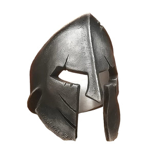 Gladiator Ring Dark Stainless Steel Spartacus 300 Warrior Helmet Band White