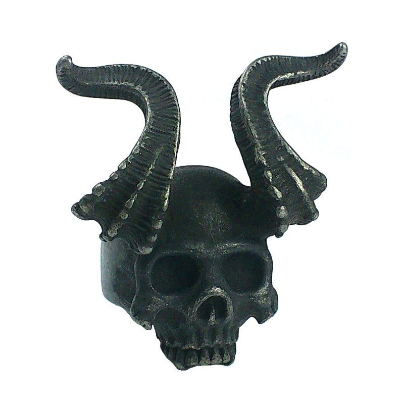 Men's Black Skull Ring - Stainless Steel Gothic Punk Biker Band Ring For Halloween & Everyday - View #5