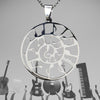 Infinite Music Note Necklace Stainless Steel Musical Instrument Pendant Gray